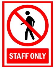 Sign staff only foto