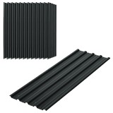 Outsunny Panouri pentru Acoperiș din Oțel, 12 Foi Galvanizate pentru Acoperișuri și Pereți, 129x45 cm, Gri &Icirc;nchis | Aosom Romania