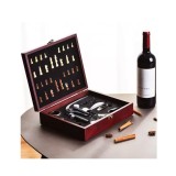 Set sah si accesorii vin, Caseta Deluxe, usor de depozitat, elegant, ideal pentru petreceri, inchidere simpla, prindere metalica
