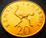 Cumpara ieftin Moneda exotica 20 SENTI ISHIRINI - TANZANIA, anul 1981 *cod 1465 - UNC FASIC!, Africa