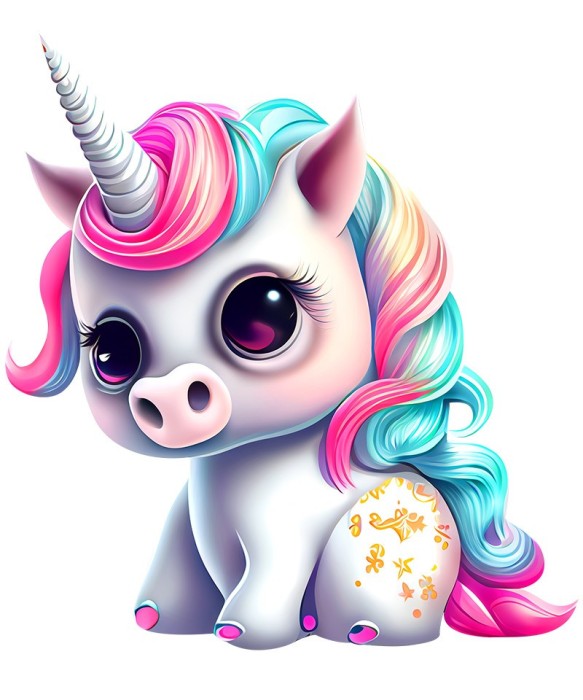 Sticker decorativ, Unicorn, Alb, 75 cm, 1202STK-5