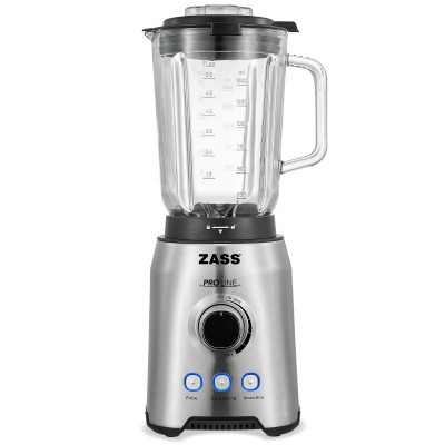 Blender de masa Zass, 1000 W, 1.5 L, cutit 6 lame, cana sticla termorezistenta, zdrobire gheata, carcasa inox foto