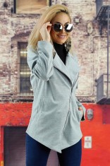 M571-18 Jacheta asimetrica cu fermoar in fata