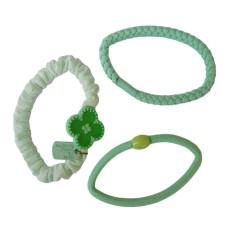 Set 3 elastice de par, 8 cm, Verde, 8BJ