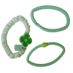 Set 3 elastice de par, 8 cm, Verde, 8BJ