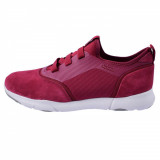 Pantofi tip adidasi de barbati, din textil si piele, Geox, U825AA-C7031-I4, bordo, 39, 40