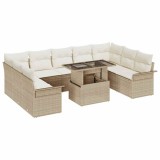 vidaXL Set de canapele pentru grădină 10 pcs Bej 100 x 55 x 73 cm