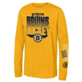 Boston Bruins tricou cu măneci lungi pentru copii Stand Out Ls Ctn - Dětsk&eacute; S (6 - 8 let)