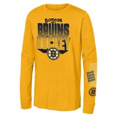 Boston Bruins tricou cu măneci lungi pentru copii Stand Out Ls Ctn - Dětsk&eacute; S (6 - 8 let)