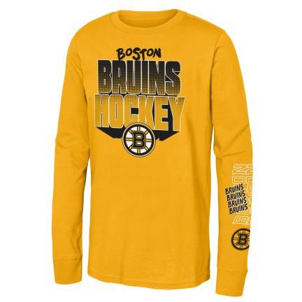 Boston Bruins tricou cu măneci lungi pentru copii Stand Out Ls Ctn - Dětsk&eacute; S (6 - 8 let)