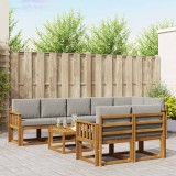 vidaXL Set de canapele de exterior 9 pcs Gri natural și deschis 3366599