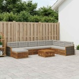 vidaXL Set de canapele de exterior 9 pcs Natural și gri deschis 3383739