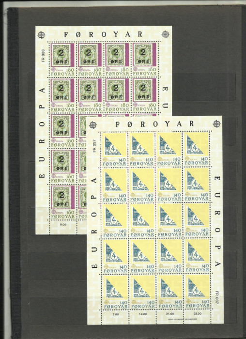 Foroyar Feroe Danemarca MNH 1979 - Europa CEPT Posta - minicoli
