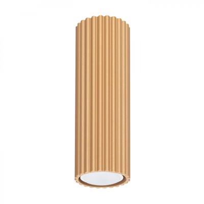 Lampă De Tavan Karbon Din Aluminiu Aurit, 1 Bec Tub Minimalist De Interior foto