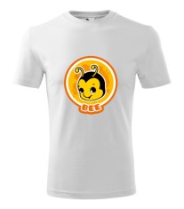 Tricou Personalizat Alb cu Albinuta Zambitoare , Design Amuzant pentru Barbati