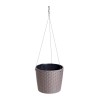 Ghiveci decorativ cu lant, Prosperplast, Rato Round, rotund, cafeniu, 25.6x21.9 cm