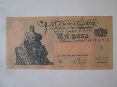 Argentina 1 Peso 1947 in stare foarte buna foto