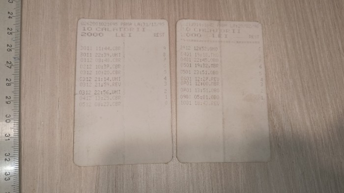 LOT 2 CARTELA METROU DE COLECTIE 1996 - 10 CALATORII