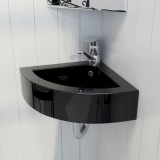 Gossi chiuveta cu preaplin, negru, 45 x 32 x 12,5 cm