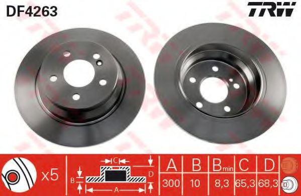 Disc frana MERCEDES E-CLASS T-Model (S212) (2009 - 2016) TRW DF4263