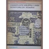 A. Nicolescu - Observatii asupra limbii scriitorilor rom&acirc;ni, 1973