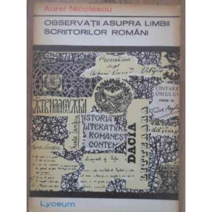 A. Nicolescu - Observatii asupra limbii scriitorilor rom&acirc;ni