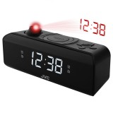 Radio cu ceas si alarma JVC RA-E211B, proiectie ora, tuner digital FM/AM,