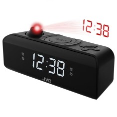 Radio cu ceas si alarma JVC RA-E211B, proiectie ora, tuner digital FM/AM,