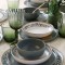 Keramika Set de vesela - Keraart Green Frame - 24 bucăți - 6 persoane - Stoneware