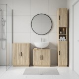 Cumpara ieftin Set de cabinet pentru baie cu 3 piese HOORN Stejar Sonoma