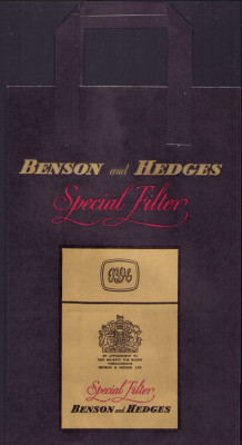 HST Pungă veche reclamă țigări Benson and Hedges foto