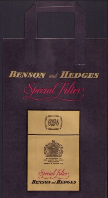 HST Pungă veche reclamă țigări Benson and Hedges foto