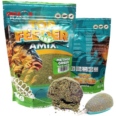 Nada SENZOR Top Method Feeder Amix Editie Limitata Green, Extract Scoica &amp;amp; Betaina, 1kg foto