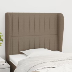 vidaXL Tăblie de pat cu aripioare gri taupe 83x23x118/128 cm textil 3118172