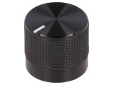 Buton rotativ CLIFF cu indicator &Oslash;20mm, negru, ax moletat