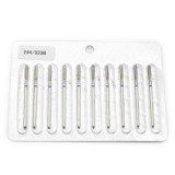 Set de 5 unități: Capăt de freză de diamant pentru cuticule, flacără rotunjită, br&acirc;u albastru, 244/023B