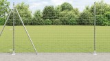 VidaXL Gard Euro cu 7 posturi flanșate 1.5x10 m Oțel galvanizat