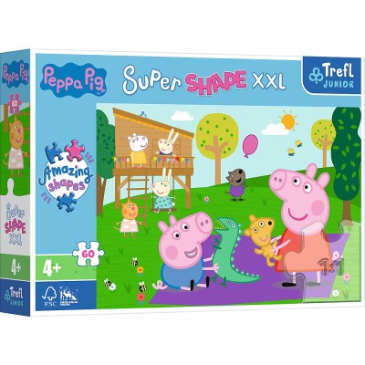 Puzzle Trefl Primo Super Shape Xxl 60 Peppa Pig Si Fratiorul foto