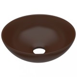 Cumpara ieftin Chiuveta de baie, maro inchis, ceramica, rotund
