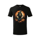 Tricou Personalizat Copii Halloween , Catel Vrajitor si Dovleci