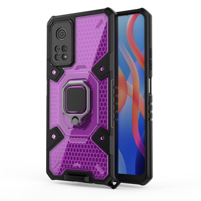 Husa pentru Xiaomi Poco M4 Pro 5G, Techsuit Honeycomb Armor, Rose-Violet foto