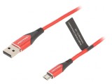 Cablu USB 2.0 A la Micro B 2m Roșu 480Mbps, Vention