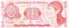 Bancnota Honduras 1 Lempira 1998 - P79b UNC foto