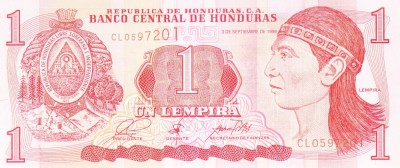 Bancnota Honduras 1 Lempira 1998 - P79b UNC foto