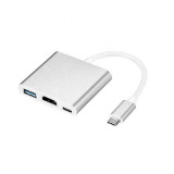 Adaptor, HUB Type-C Thunderbolt compatibil Macbook, Huawei, Samsung, 3 in1 Type C / HDMI / USB 3.0