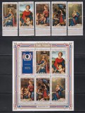 Cook Insule 1975 - Craciun - Picturi de Murillo, Raphael, Mayno, Serie + Bloc + 5 colite, 4 POZE, SET COMPLET, MNH, Nestampilat