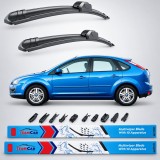 Ștergătoare TeamCar Set Față Parbriz Ford Focus II (2004-2008) - Șofer 650mm, Pasager 425mm, Cauciuc Natural