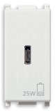 Priza USB tip C 25W 1M Vimar Plana alb 14292.C.25