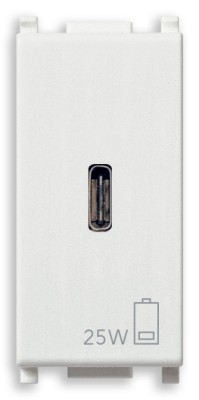 Priza USB tip C 25W 1M Vimar Plana alb 14292.C.25 foto
