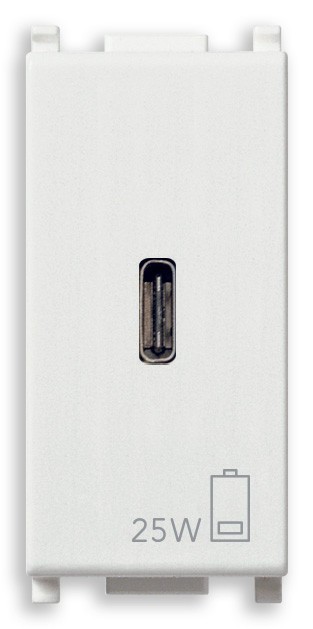 Priza USB tip C 25W 1M Vimar Plana alb 14292.C.25